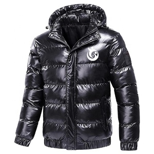 CardiacSports Blouson d'hiver pour homme, style urbain, avec impression par transfert thermique, à capuche, col montant, logo frontal, coupe ajustée, en polyester - Product Image 3