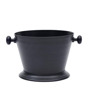 Grand refroidisseur de vin en métal de finition noire de haute qualité avec poignée carrée pour refroidisseur de champagne et seau à glace à bière pour une utilisation au bar de fête - Product Image 1