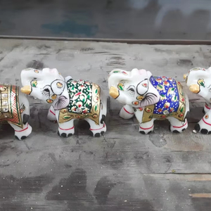 Đẹp Cổ Điển Cổ Điển Đầy Màu Sắc Nhựa Con Voi Hình Động Vật Tình Trạng Voi Men Sáng Tạo Trang Trí Cho Trang Trí Nội Thất Thiết Lập - Product Image 1