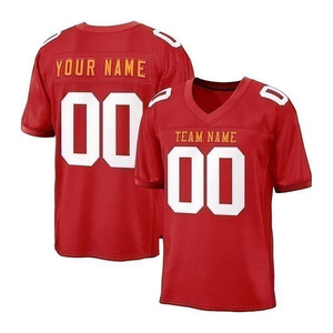 Maillot de football américain en gros de haute qualité 100 % polyester 250 g/m² respirant anti-humidité design personnalisable manches courtes - Product Image 3