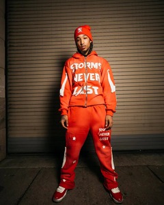 Custom Sweat Jogger Stacked Pants <b>Set</b> Tracksuits 2 <b>Pc</b> Sweatsuit Distressed Embroidery Hoodie and Flared Sweatpants <b>Sets</b> for Men - Product Image 1