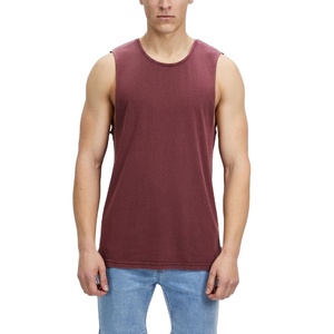 Camiseta sin mangas para hombre de culturismo, mezcla de algodón, chaleco de entrenamiento ligero, camisa sin mangas para playa y verano, chaleco bordado antiencogimiento - Product Image 5