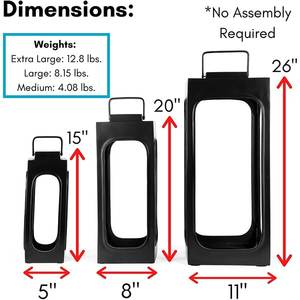 Juego de 3 Faroles Modernos de Hierro para Velas, con Asa de Metal, Hechos a Mano, Ecológicos, Personalizables, Decoración para el Hogar, Navidad, Pascua - Product Image 4