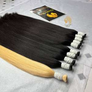 Vente en gros Extension de cheveux humains 100% vierges/bruts sans danger pour l'utilisation, cheveux humains raides en vrac, cheveux de couleur humaine vietnamiens bruts - Product Image 4