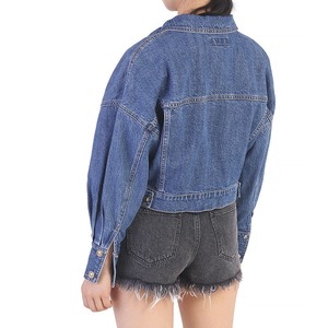 Último estilo personalizado chaquetas de mezclilla para mujer XL tamaño algodón impreso tela botón bolsillo invierno al aire libre ropa casual al por mayor - Product Image 5