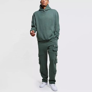 Sweat-shirt à capuche et pantalon évasé pour hommes, ensemble de survêtements 2 pièces en polaire d'hiver sérigraphiés Puffy Stacked - Product Image 5