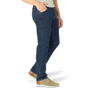 Summer New Men's <b>Jeans</b> Pants Loose Stretch Blue <b>Jeans</b> Fashion Casual Stretch Straight Leg Solid Color Vintage Men Denim Pants - Product Image 3
