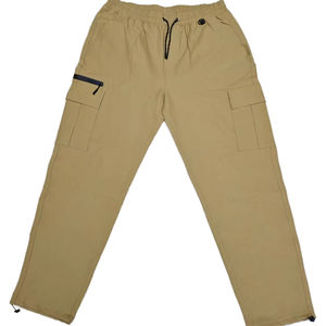 กางเกงผู้ชายไซส์พิเศษวินเทจผ้าแคนวาสแบบถักเบาเอวสูงแห้งเร็วสไตล์ซัก - Product Image 1