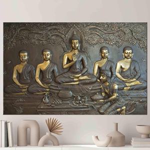 Impression élégante de statue de Bouddha, grande toile murale pour décoration de méditation, 1P:Gallery Wrapped - Product Image 1