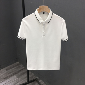 Polo de Alta Gama para Hombre, Personalizado con Logotipo Bordado o Impreso, Diseño de Seda de Hielo con Perlas, Manga Corta, Cuello con Línea Fina - Product Image 5