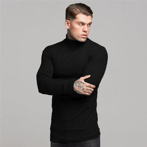 Pull à col roulé élégant pour homme, personnalisable, 100% coton, tenue de travail, hiver, chaud, confortable, tricoté, élégant - Product Image 5