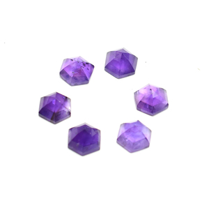 Hexagone d'améthyste pourpre naturelle à facettes tailles 12X10 MM Plus de tailles disponibles Pierres précieuses d'améthyste violette de vente chaude - Product Image 2