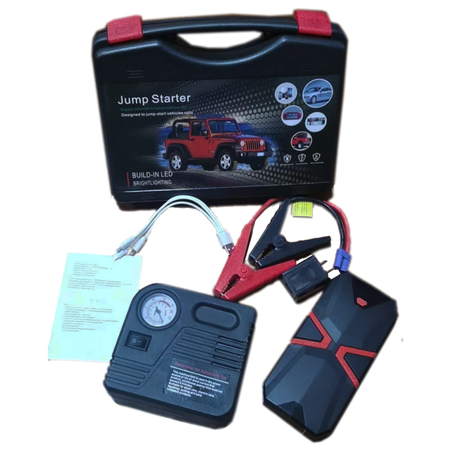 12V Portable Car Jump Starter 10000mAh 800-1500A Peak Current Multi Function Emergency Booster Power Bank for Car Motorcycle