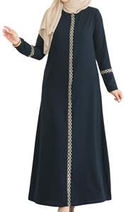 Abayas para Mujer, Vestido Abaya Musulmán para Eid, Abayas Largas Árabes de Dubái, Modestas, de Color Sólido para Chicas, Logotipo Personalizado OEM - Product Image 3