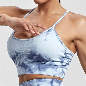 Sports Bra Women Tie Dye Workout Yoga Sports Bra Running Gym Fitness <b>Small</b> Strap Underwear Bra Women's Activewear - Product Image 2