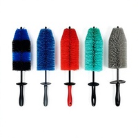 Brosse de nettoyage de roues de voiture en plastique personnalisable OEM&ODM, couleur au choix, manche long et souple, anti-rayures, pour le détaillage des pneus et des jantes, outil de lavage de voiture