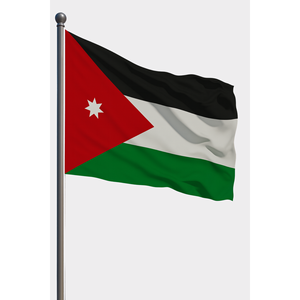 Drapeau Jordanien Personnalisé pour Affichage Extérieur, Fanion Imprimé Numériquement avec Mât en Aluminium - Product Image 1