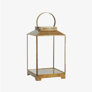 Lanterne de jardin en laiton antique de style moderne faite à la main décorations de Noël bocaux à bougies en bois - Product Image 1