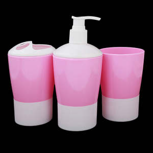 ชุดอุปกรณ์ในห้องน้ำ 3 ชิ้น - สีชมพู - Product Image 1