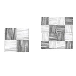 Baldosas decorativas de porcelana con diseño de bloque de doble color blanco y gris 40x40cm - Product Image 1