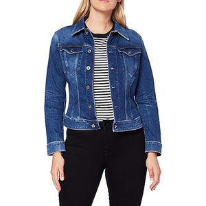 Chaqueta vaquera de mujer OEM personalizada transpirable, chaqueta vaquera básica de manga larga de gran tamaño con botones y bolsillos, chaqueta de talla grande - Product Image 1