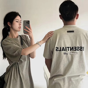 2025 New Arrival High Quality T-<b>shirt</b> and Shorts Set Cotton Unisex ESS Logo High Street Casual <b>Summer</b> <b>Shirt</b> and Shorts - Product Image 4