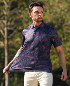 Polos pour hommes chemises de golf extensibles à séchage rapide chemises de golf à impression décontractée polos pour hommes à manches courtes du Pakistan - Product Image 4