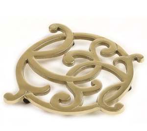 Luxury Aluminum <b>Matte</b> Gold Trivet Non-Slip Metal Top for Heat Resistant Pan Hotpot Kitchen Dining <b>Table</b> Protection for Home Use - Product Image 4