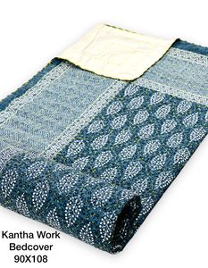 Custom Made Jaipuri Traditional Printed Double <b>king</b> <b>Size</b> Kantha Work Bedcover <b>Quilts</b> in 100% Cotton in <b>Size</b> 90 X 108 Inches - Product Image 4