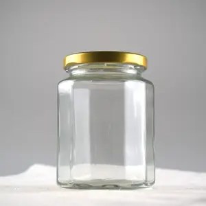 Frascos de vidro poligonal mit, frascos de vidro de alta capacidade para armazenamento