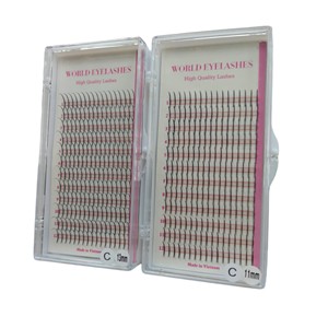 Nouvelle mode 12 lignes 0.07/7-18mm Premade Flat Spike Lashes Extensions de cils en soie unique douce de haute qualité du Vietnam - Product Image 2