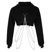 Haut court en coton pour femmes, nouvelle mode, épaules croisées, manches longues, nombril ouvert, soutien-gorge élégant et Corsets, Bustier