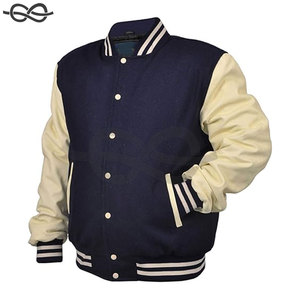 Logotipo personalizado de alta calidad Chenille bordado Patchwork Streetwear invierno Bomber Letterman hombres chaqueta de cuero Varsity para hombres - Product Image 2