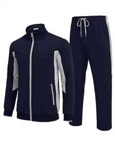 Conjunto Deportivo para Hombre, Estilo Urbano, de Algodón Transpirable, Talla Grande, Diseño Sólido, 400g, Ropa Deportiva de Primavera para Correr - Product Image 1