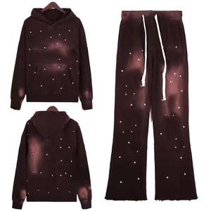 Pantalones de chándal acampanados y sudaderas con capucha holgadas para hombre de nuevo diseño personalizado del fabricante Conjunto de chándal de dos piezas para correr - Product Image 3