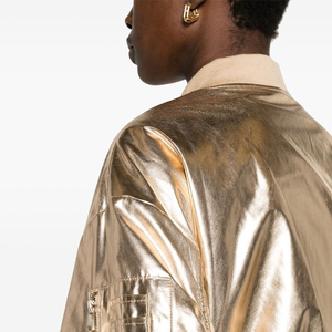 Nueva chaqueta universitaria de talla grande para mujer, chaqueta de béisbol de satén bordada, chaquetas de bombardero de diseño con servicio OEM de Hip Hop para mujer - Product Image 4