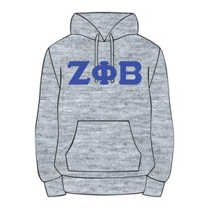 Zeta phi เสื้อมีฮู้ดแบบสวมหัว Grey รุ่นเบต้าเสื้อมีฮู้ดผ้าคอตตอนเกรดพรีเมียมผสมกับเสื้อผ้าชมรมชาวกรีกออกแบบได้ตามต้องการ - Product Image 2