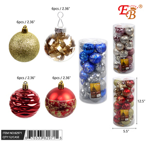 Alta calidad 2,5 \ "Juego de adornos navideños 24PC 12PCS/CS Tamaño personalizado Estilo circular Decoraciones para fiestas en casa Caja de galvanoplastia - Product Image 1