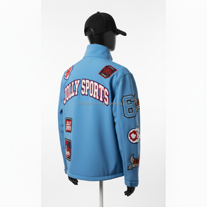 Veste softshell premium de couleur blanche avec un design de panneau graphique et un logo imprimé brodé personnalisé Veste softshell pour homme - Product Image 4