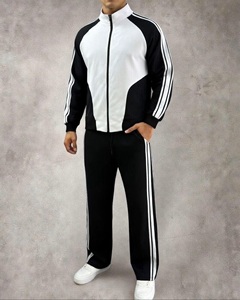 Ever Glow Survêtement Homme Rouge et Noir à Blocs de Couleurs, Pantalon Long avec Poches Latérales, Mélange de Coton Respirant, Taille Haute à Cordon de Serrage - Product Image 3