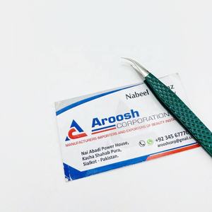 Extensions de cils à poignée diamantée professionnelle de haute qualité pince à épiler en acier inoxydable solide courbe courte enduit vert pointu - Product Image 3