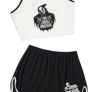 Hecho en Bangladesh Conjuntos de camiseta sin mangas y pantalones cortos para niñas de moda 100% algodón Tamaño, color y diseño personalizados - Product Image 4