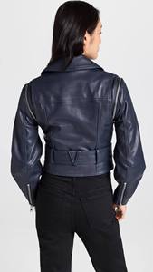 Veste en cuir de mouton matelassée et respirante à la mode unisexe en cuir véritable pour hommes femmes pour l'automne hiver climatisée - Product Image 3