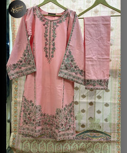 Ssumaira's Premium Quality Tradicional Pakistani Wedding Party Wear Bordado Conjunto de 3 piezas Bordado Border Trouser Quick Dry - Product Image 4