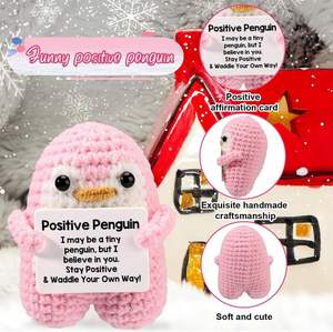 Pingüino de Energía Positiva Personalizable, Venta Directa de Fábrica, Decoración Navideña para el Hogar y la Oficina, Artesanía Textil - Product Image 2