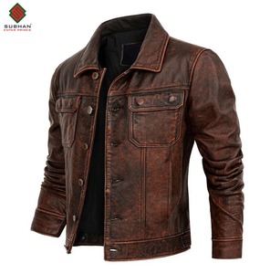 Blouson aviateur en cuir rouge bordeaux vintage fait main pour homme |   Fermeture éclair décontractée pour l'hiver |   OEM personnalisable - Product Image 3