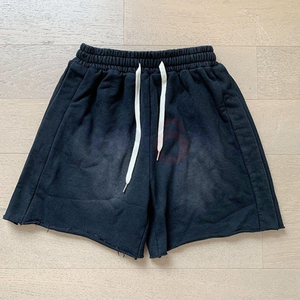 Fabricante personalizado 100% algodón francés Terry ácido lavado ecológico verano Hip Hop Sun Faded Sweat Shorts para hombres Casual - Product Image 3