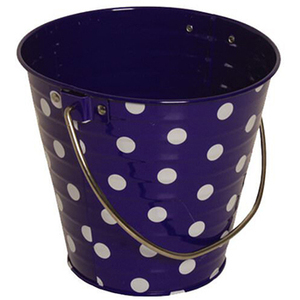 Maceta de hoja de hierro de Metal con lunares blancos recubiertos de polvo púrpura para el hogar, maceta en maceta con lunares para jardinería - Product Image 4