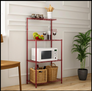 Four-Tier Standing Type Countertop Organizer Metal Kitchen and Pantry Storage <b>Shelves</b> <b>for</b> Sundries Stackable Design - Product Image 2