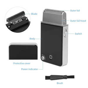 Rasoir électrique rechargeable USB pour hommes, étanche IPX7, tondeuse à barbe avec tête flottante pour le rasage du visage en garage - Product Image 4